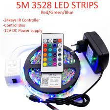 RGB LED Strip 5 meter Top Quality With Remote And 12V Power Supply